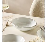 Argos Home Silver Rim 4 Piece Porcelain Pasta Bowls