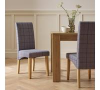 Argos Home Skirt Pair of Fabric Dining Chair - Grey and Blue