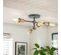 Argos Home Tay Metal 4 Light LED Flush to Ceiling Light - Brass