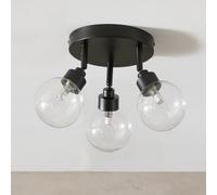 Argos Home Tay Steel 3 Lights Spotlight Plate - Black