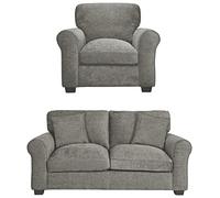 Argos Home Taylor Fabric Chair & 2 Seater Sofa - Grey
