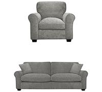 Argos Home Taylor Fabric Chair & 4 Seater Sofa - Grey