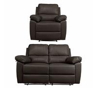 Argos Home Toby Chair & 2 Seater Recliner Sofa - Chocolate