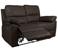 Argos Home Toby Faux Leather 2 Seater Recliner Sofa - Brown