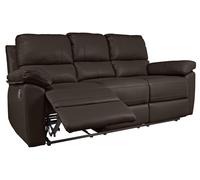 Argos Home Toby Faux Leather 3 Seater Recliner Sofa - Brown