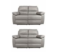 Argos Home Toby Pair of 2 Seater Recliner Sofa - Grey