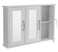 Argos Home Tongue & Groove 3 Door Mirrored Cabinet - White