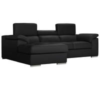 Argos Home Valencia Left Hand Corner Chaise Sofa - Black