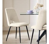Argos Home Vance Pair of Fabric Dining Chairs - Cream