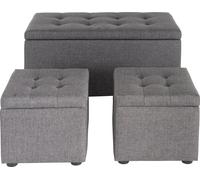 Argos Home Wendover Fabric Ottoman with Stools - Grey