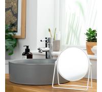Argos Home White Metal Round Pedestal Swivel Mirror - 21x19cm