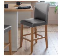 Argos Home Winslow Faux Leather Bar Stool - Grey