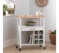 Argos Home Wooden Kitchen Trolley with Wine Rack - White