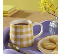 Argos Home Yellow Gingham Pattern Nana Ceramic Mug