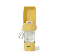 Argo's Pack 2-in-1 Portable Dog Water & Food Travel Bottle - Leak-Proof Dispenser with Bowl for Walking, Hiking & Trips, BPA-Free, All Breeds (Yellow)