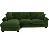 Args Home Taylor Fabric Left Hand Chaise Corner Sofa - Green