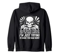 Arguing With Me Is Pointless I Knew I Was Wrong Funny Skull Zip Hoodie