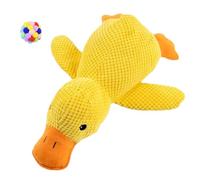 Argumub Calming Duck Dog Toy, Calming Duck Toy for Dogs, Large Yellow Duck With Squeak Resistant Bite Sleep Companion (Large)