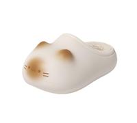 Argumub Cat Paws Footprints Fluffy Plush Fleece Height Increase Slippers, Cute Waterproof Non-slip (beige, M, Adult, Women, 9, Numeric Range, UK Footwear Size System, 10.5, Medium)