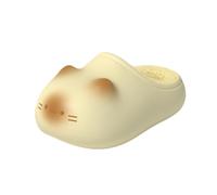 Argumub Cat Paws Footprints Fluffy Plush Fleece Height Increase Slippers, Cute Waterproof Non-slip (Yellow, M, Adult, Women, 4.5, Numeric Range, UK Footwear Size System, 5.5, Medium)
