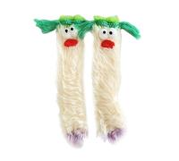 Argumub Coral Velvet Three-Dimensional Quirky Socks, Warm Cozy Fluffy Cartoon Monster Socks Funny Sleeping Socks (White)