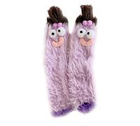 Argumub Coral Velvet Three-Dimensional Quirky Socks, Warm Cozy Fluffy Cartoon Monster Socks Funny Sleeping Socks (Purple)