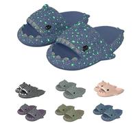 Argumub Galaxy Shark Slides Glow In The Dark, Cloud Shark Slippers for Women Men, Anti-Slip Slides (Starry Blue, Adult, Women, 7.5, Numeric Range, UK Footwear Size System, 8, Medium)