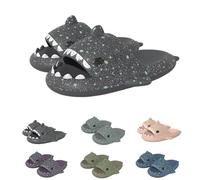 Argumub Galaxy Shark Slides Glow In The Dark, Cloud Shark Slippers for Women Men, Anti-Slip Slides (Starry Dark Grey, Adult, Women, 6, Numeric Range, UK Footwear Size System, 6.5, Medium)