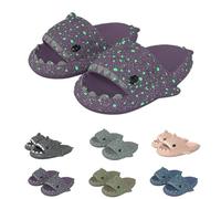 Argumub Galaxy Shark Slides Glow In The Dark, Cloud Shark Slippers for Women Men, Anti-Slip Slides (Starry Purple, Adult, Women, 4.5, Numeric Range, UK Footwear Size System, 5, Medium)
