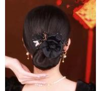 Argumub Insstyle Full Star Flower Hair Accessories, Flower Hair Bun Roller Style Elegant Lazy Hair Curler Embroidered Flowers Deft Bun for Women Girls (08)