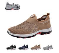 Argumub Jarv Cooling Comfort Sneaker, Atlacoast Shoes for Men, Mesh Breathable Anti-Slip Slip-On Walking Shoes, Hiking Shoes (Brown, Adult, Men, 9.5, Numeric, UK Footwear Size System, Medium)