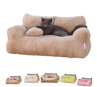 Argumub Pet Sofa, Calming Dog Cat Bed Cozy Funny Fuzzy Washable Pet Couch for Large Small Medium Size Dog Cat (Brown, XL)
