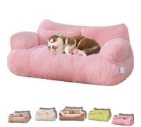 Argumub Pet Sofa, Calming Dog Cat Bed Cozy Funny Fuzzy Washable Pet Couch for Large Small Medium Size Dog Cat (Pink, XXL)