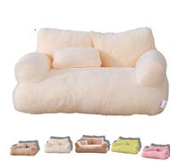 Argumub Revuera Pet Sofa, Revuera Calming Dog Cat Bed Cozy Funny Fuzzy Washable Pet Couch for Large Small Medium Size Dog Cat (Beige, XL)