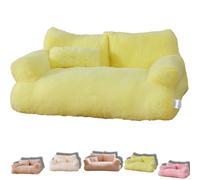 Argumub Revuera Pet Sofa, Revuera Calming Dog Cat Bed Cozy Funny Fuzzy Washable Pet Couch for Large Small Medium Size Dog Cat (Yellow, XL)