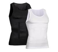 Argumub Shaperluv Tank 2.0 for Men Male Compression Shirt (UK, Alpha, L, Regular, Regular, Black+White)