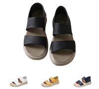 Argumub Wearscomfy Sandals, Wearscomfy New Thick Sole Women's Stylish Genuine Leather Sandals Summer (Black, Adult, Women, 3, Numeric, UK Footwear Size System, Medium)