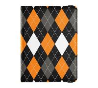 Argyle Buffalo Plaid Check Tartan Scotland Orange Halloween Leather Passport and Vaccine Card Holder Combo Passport Case, Multicolor, One Size, Casual