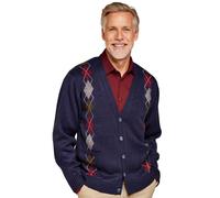 Argyle Cardigan Tootal Navy XXL