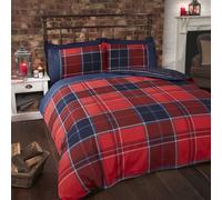 Rapport Home Tartan Check Duvet Cover & 2 Pillowcases Set, Double Red