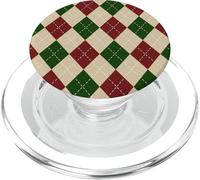 Argyle Pattern Maroon and Dark Green PopSockets PopGrip for MagSafe