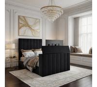 Argyll Upholstered Soft Velvet Line Black Tv Bespoke Bed Frame
