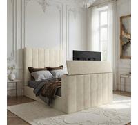 Argyll Upholstered Soft Velvet Line Cream Tv Bespoke Bed Frame
