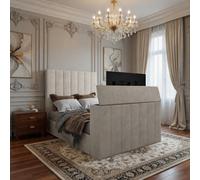 Argyll Upholstered Soft Velvet Line Pebble Tv Bespoke Bed Frame