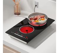 Argyolas 2 Rings Electric Cooker, Domino Portable Double Electric Hobs,2 Burner Hot Plates for Cooking, 3000W Hob Double Ring Cooktop,Ceramic Hob 2 Zone, ceramic hob,table top hob