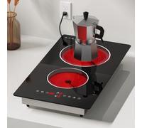 Argyolas Double Hot Plate Electric Hob Portable;Hot Plates For Cooking Electric;Tabletop Portable Stove With Two Ring Heating Plates;3000W Hob Double Ring Cooktop Portable & Compact