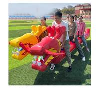 ARHEORMUH 2 PCS Field Day Teamwork Game PVC Inflatable Dragon Boat with Air Pump, Outdoor Activities Fun Sports Team Running Competition Device(4 Seats/L-3.5M)