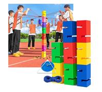 ARHEORMUH Field Day Game Sets, Outdoor Activities Games for Team Building, Colorful Plastic Building Blocks Team Stacking Tower Game(8PCS)