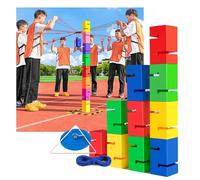 ARHEORMUH Field Day Game Sets, Outdoor Activities Games for Team Building, Colorful Plastic Building Blocks Team Stacking Tower Game(10PCS)