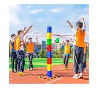 ARHEORMUH Field Day Team Building Activities Block Tower Game Kit for Group Games Ice Breaker Outdoor Adults Youth Sport(Red,10PCS)